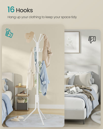 Freestanding metal coat rack with hooks Cloud White - image 3