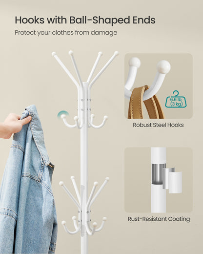 Freestanding metal coat rack with hooks Cloud White - image 4