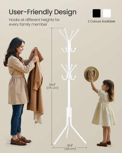 Freestanding metal coat rack with hooks Cloud White - image 6