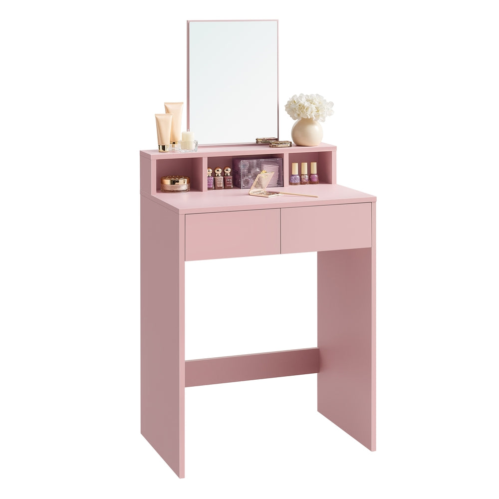 Rectangular Mirror Dressing Table with 2 Drawers and 3 Open Compartments - image 17