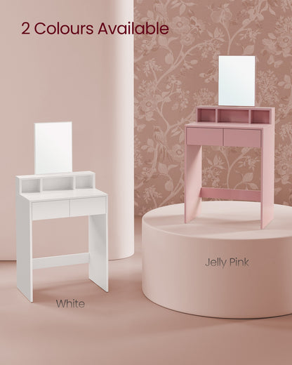Rectangular Mirror Dressing Table with 2 Drawers and 3 Open Compartments - image 24