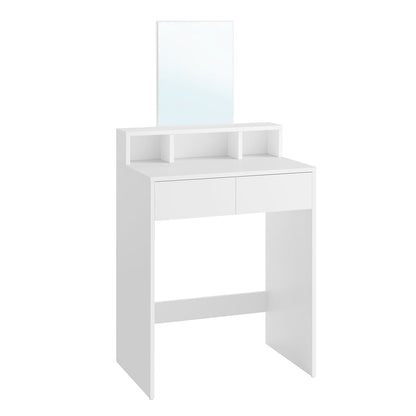 Rectangular Mirror Dressing Table with 2 Drawers and 3 Open Compartments - image 9