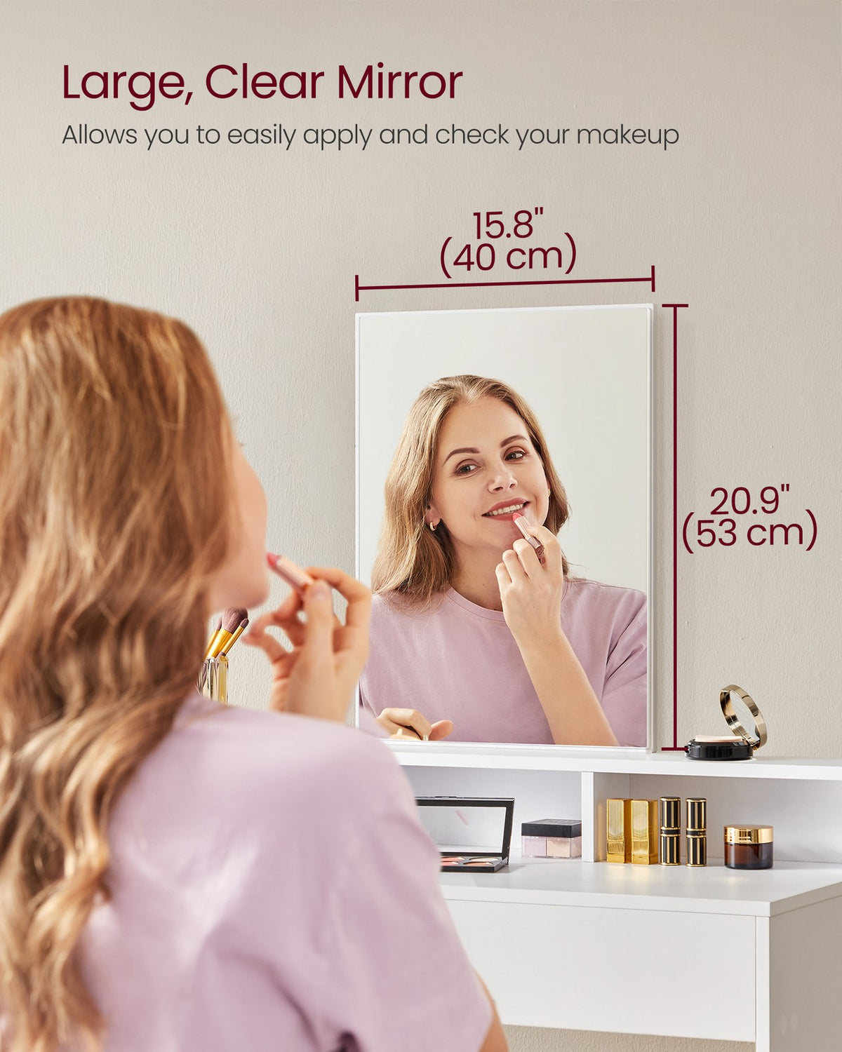 Dressing Table with Large Rectangular Mirror - image 4