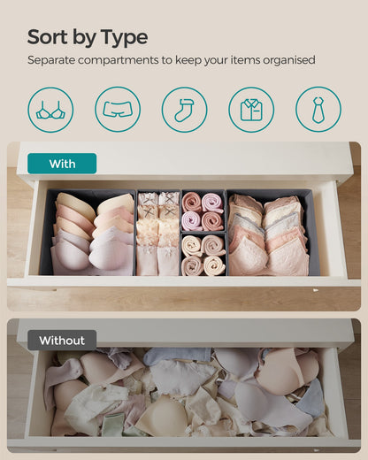 Set of 12 Foldable Fabric Drawer Organisers Dove Grey - image 11