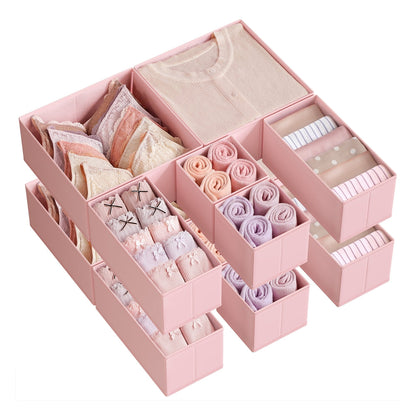 Set of 12 Foldable Fabric Drawer Organisers Dove Grey - image 15