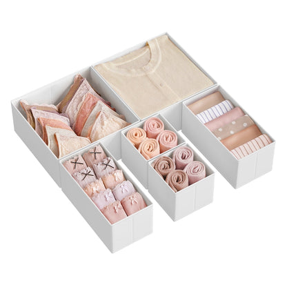Set of 12 Foldable Fabric Drawer Organisers Dove Grey - image 22