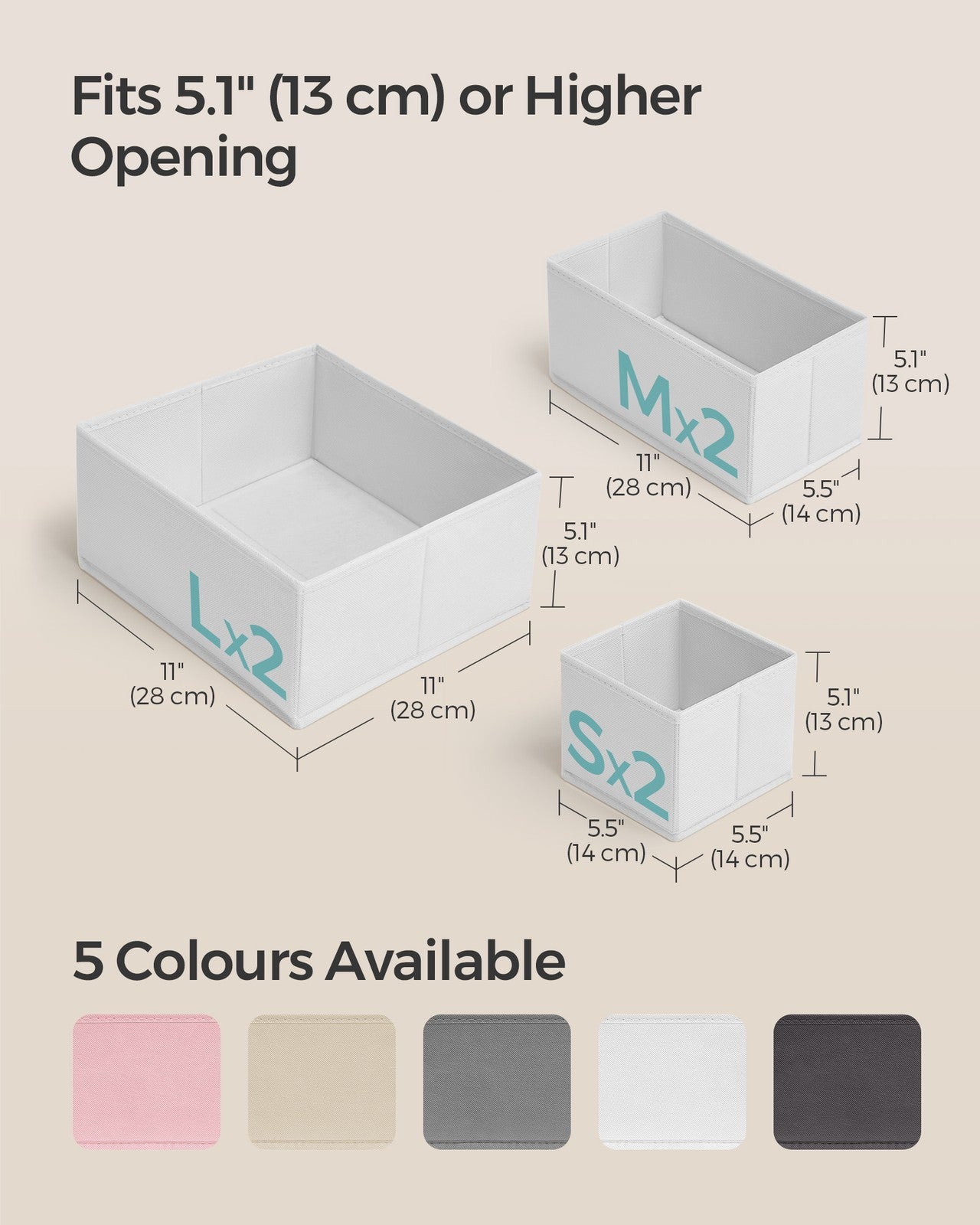 Set of 12 Foldable Fabric Drawer Organisers Dove Grey - image 26