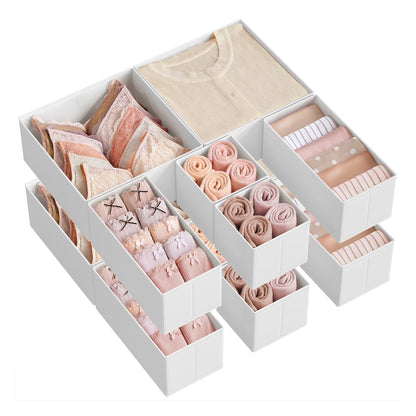 Set of 12 Foldable Fabric Drawer Organisers Dove Grey - image 29