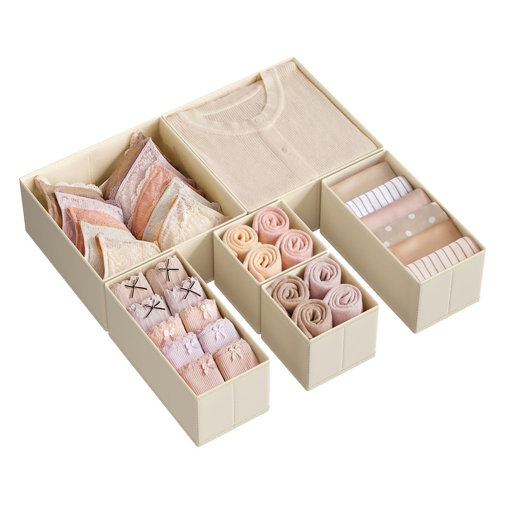 Set of 12 Foldable Fabric Drawer Organisers Dove Grey - image 36