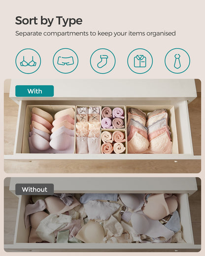 Set of 12 Foldable Fabric Drawer Organisers Dove Grey - image 39