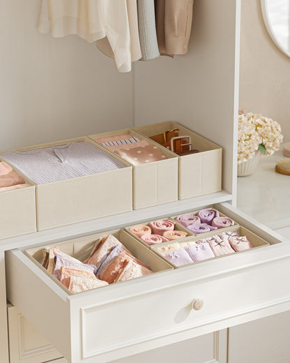Set of 12 Foldable Fabric Drawer Organisers Dove Grey - image 45