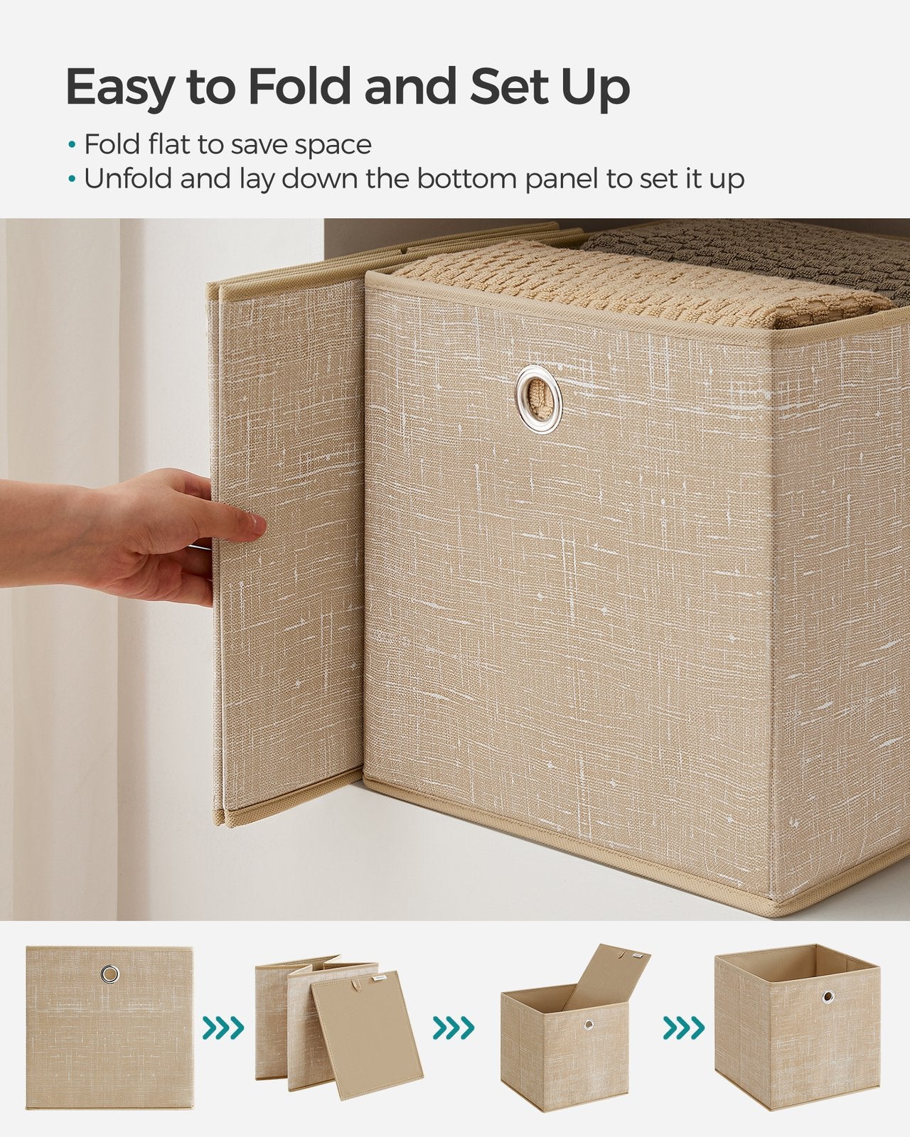 Set of 6 Non-Woven Fabric Box with Handle - image 4