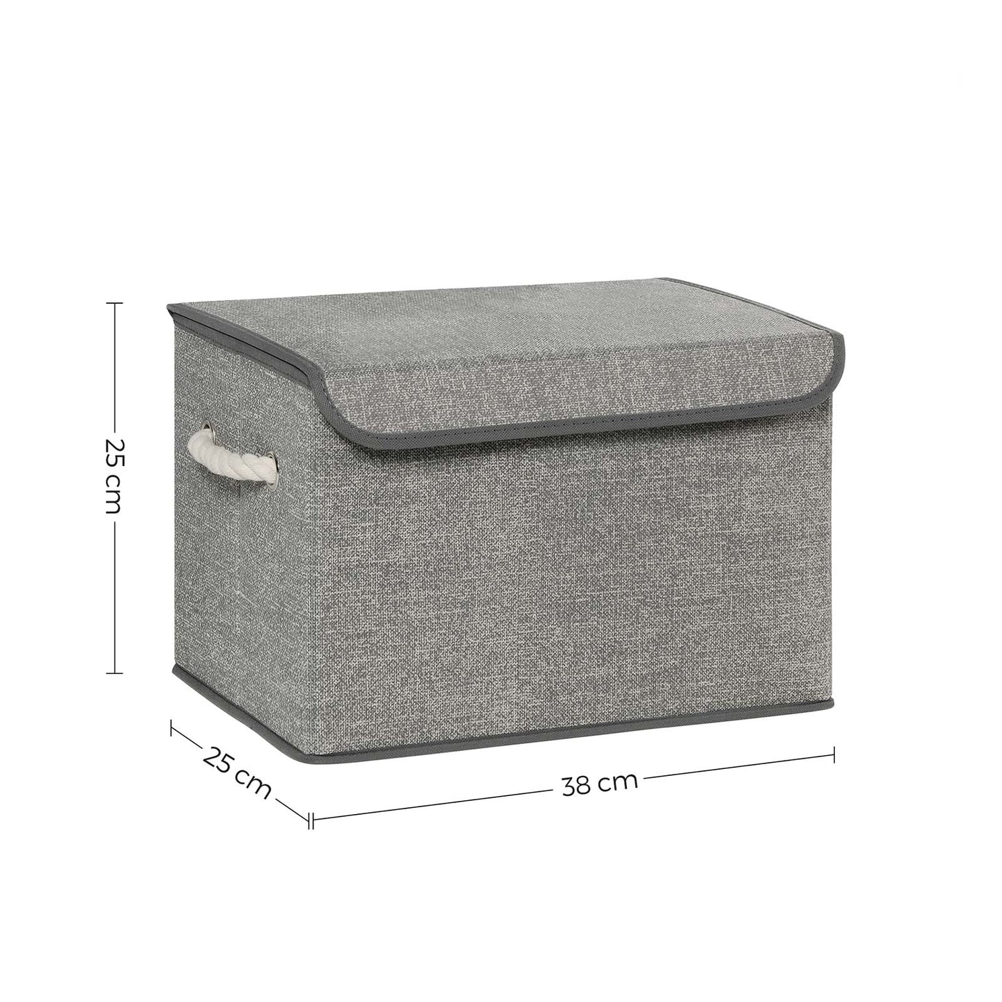 Set of 3 Fabric Storage Boxes with Lid - image 7