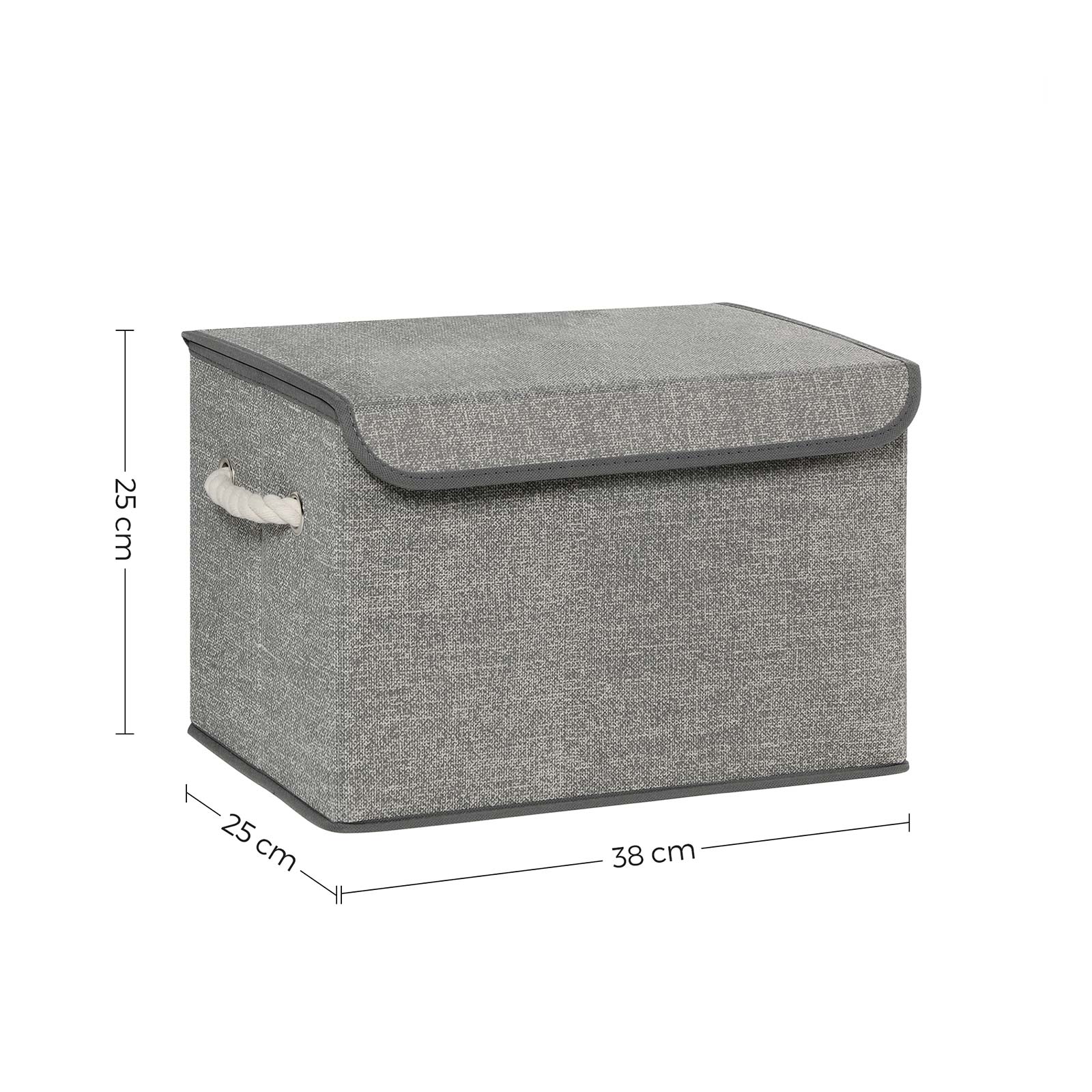 Set of 3 Fabric Storage Boxes with Lid - image 7
