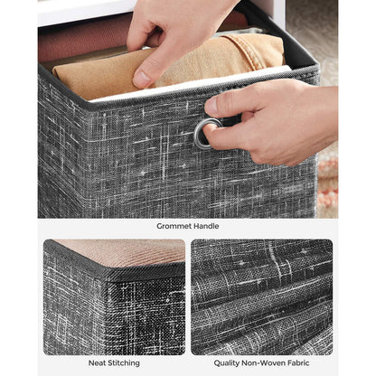 Set of 6 Grey Foldable Storage Organizer Cubes - image 13