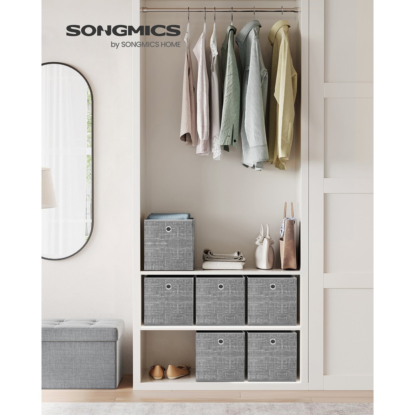 Set of 6 Grey Foldable Storage Organizer Cubes - image 19