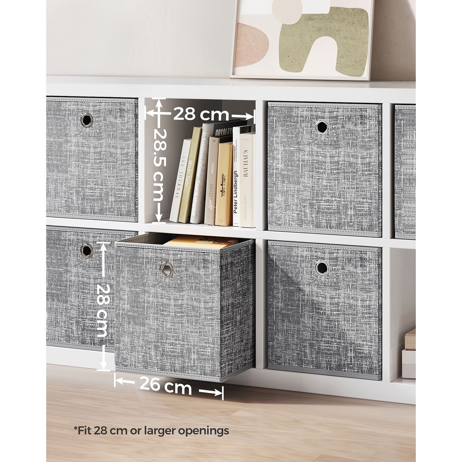Set of 6 Grey Foldable Storage Organizer Cubes - image 20