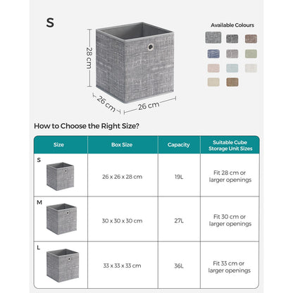 Set of 6 Grey Foldable Storage Organizer Cubes - image 21