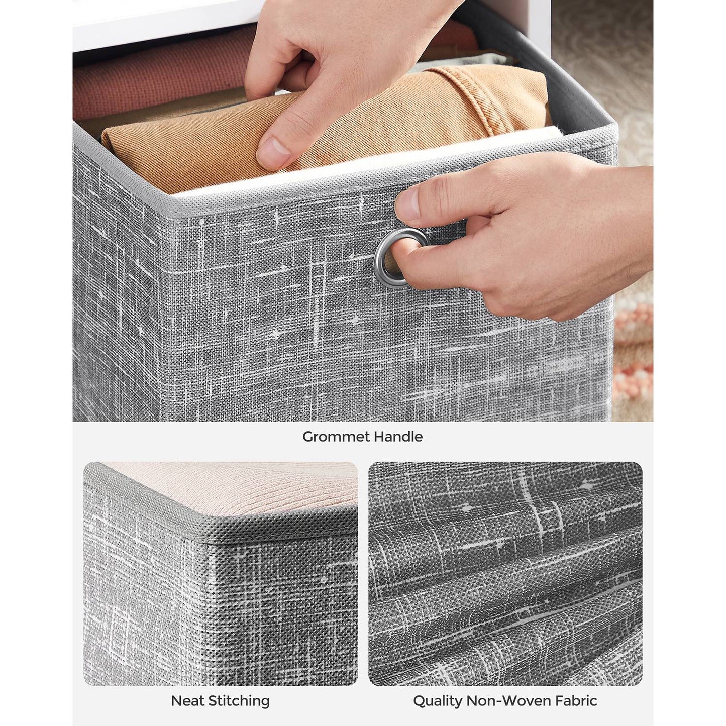 Set of 6 Grey Foldable Storage Organizer Cubes - image 22