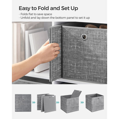 Set of 6 Grey Foldable Storage Organizer Cubes - image 24