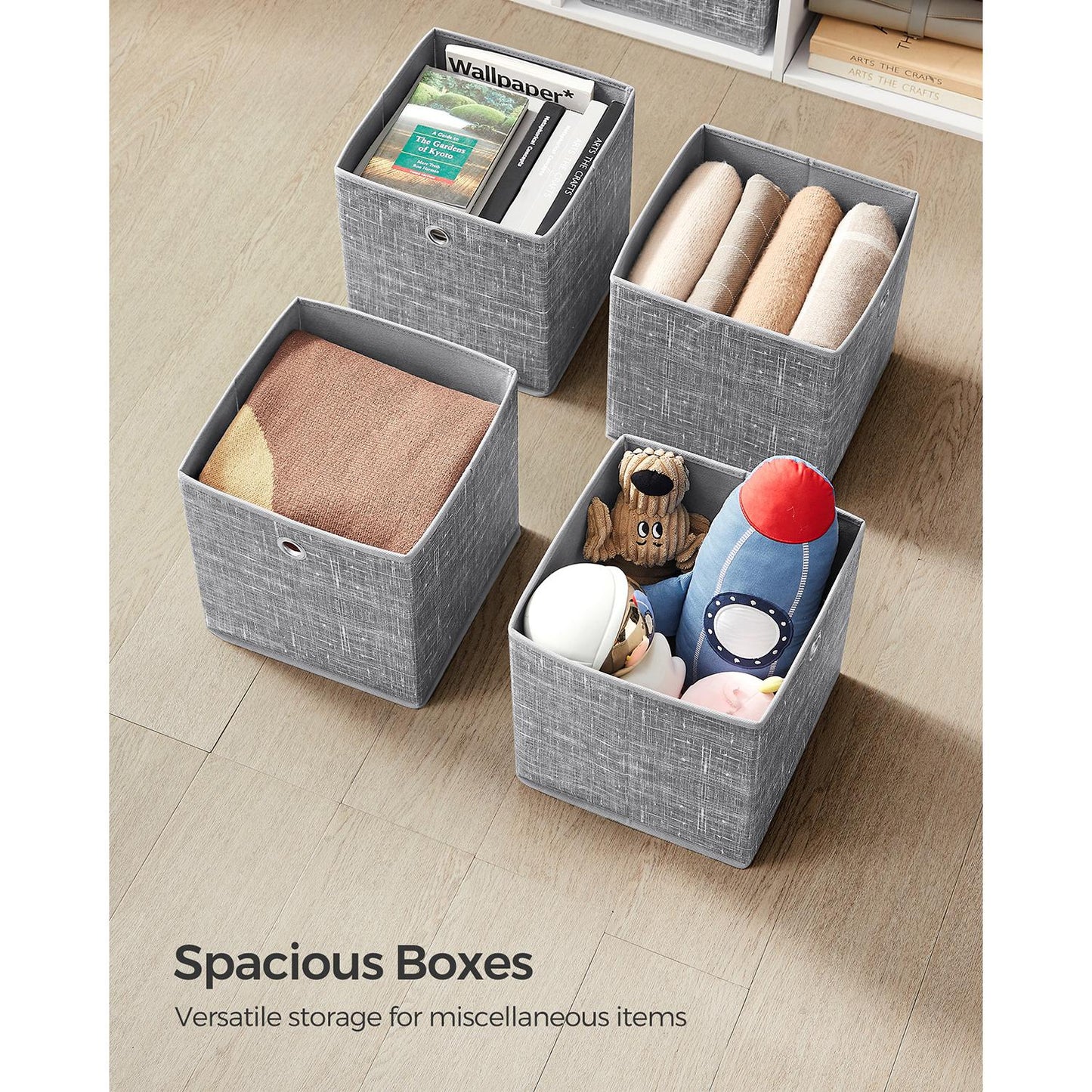 Set of 6 Grey Foldable Storage Organizer Cubes - image 25