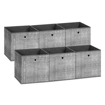 Set of 6 Grey Foldable Storage Organizer Cubes - image 1