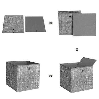 Set of 6 Grey Foldable Storage Organizer Cubes - image 6
