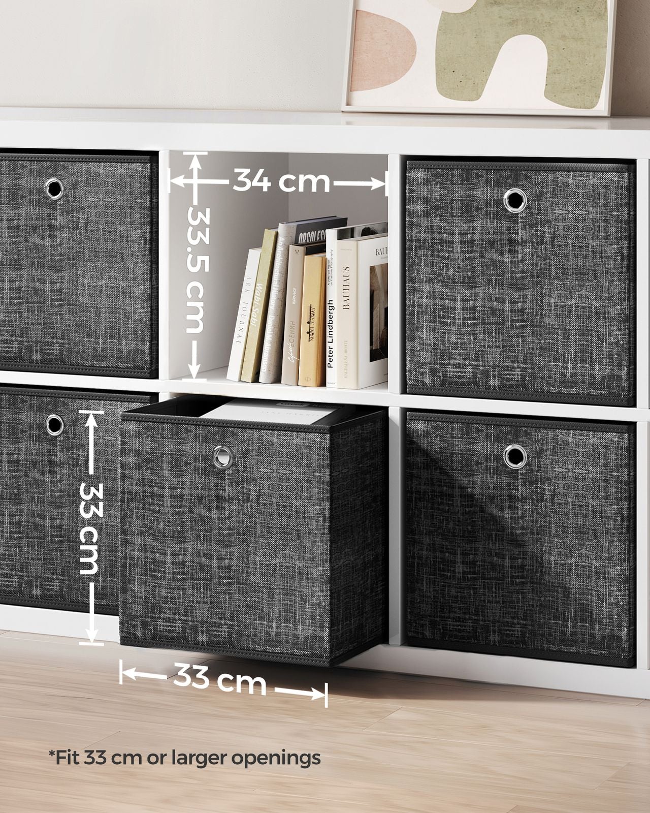 Set of 6 Grey Foldable Storage Organizer Cubes - image 31
