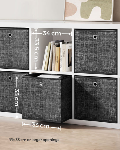 Set of 6 Grey Foldable Storage Organizer Cubes - image 31