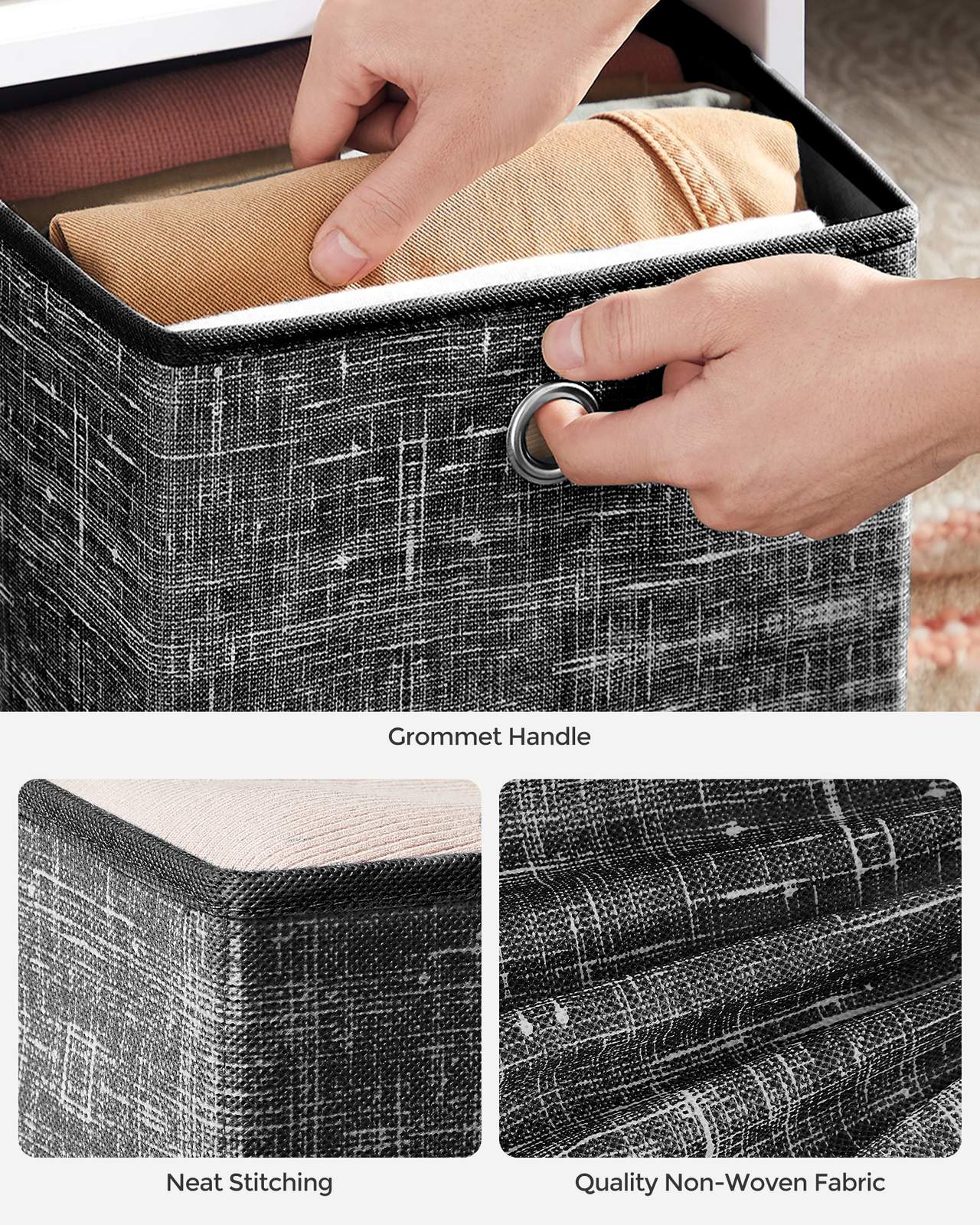 Set of 6 Grey Foldable Storage Organizer Cubes - image 33