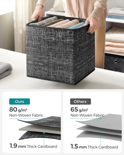 Set of 6 Storage Boxes Heathered Black - image 8