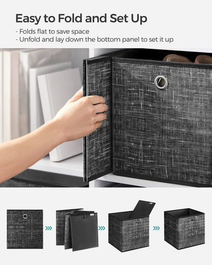 Set of 6 Grey Foldable Storage Organizer Cubes - image 35