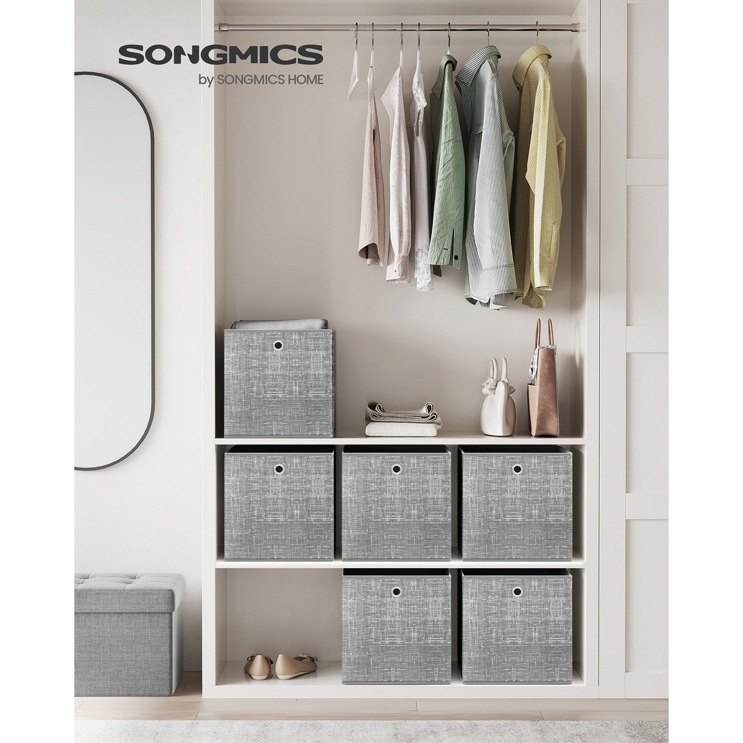 Set of 6 Grey Foldable Storage Organizer Cubes - image 39