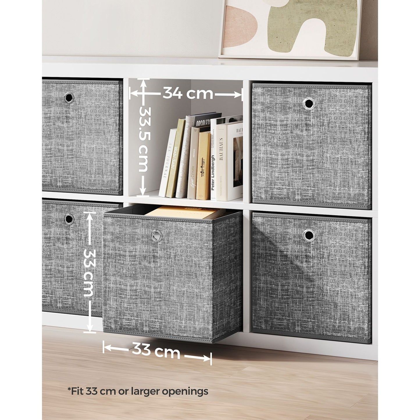 Set of 6 Grey Foldable Storage Organizer Cubes - image 40
