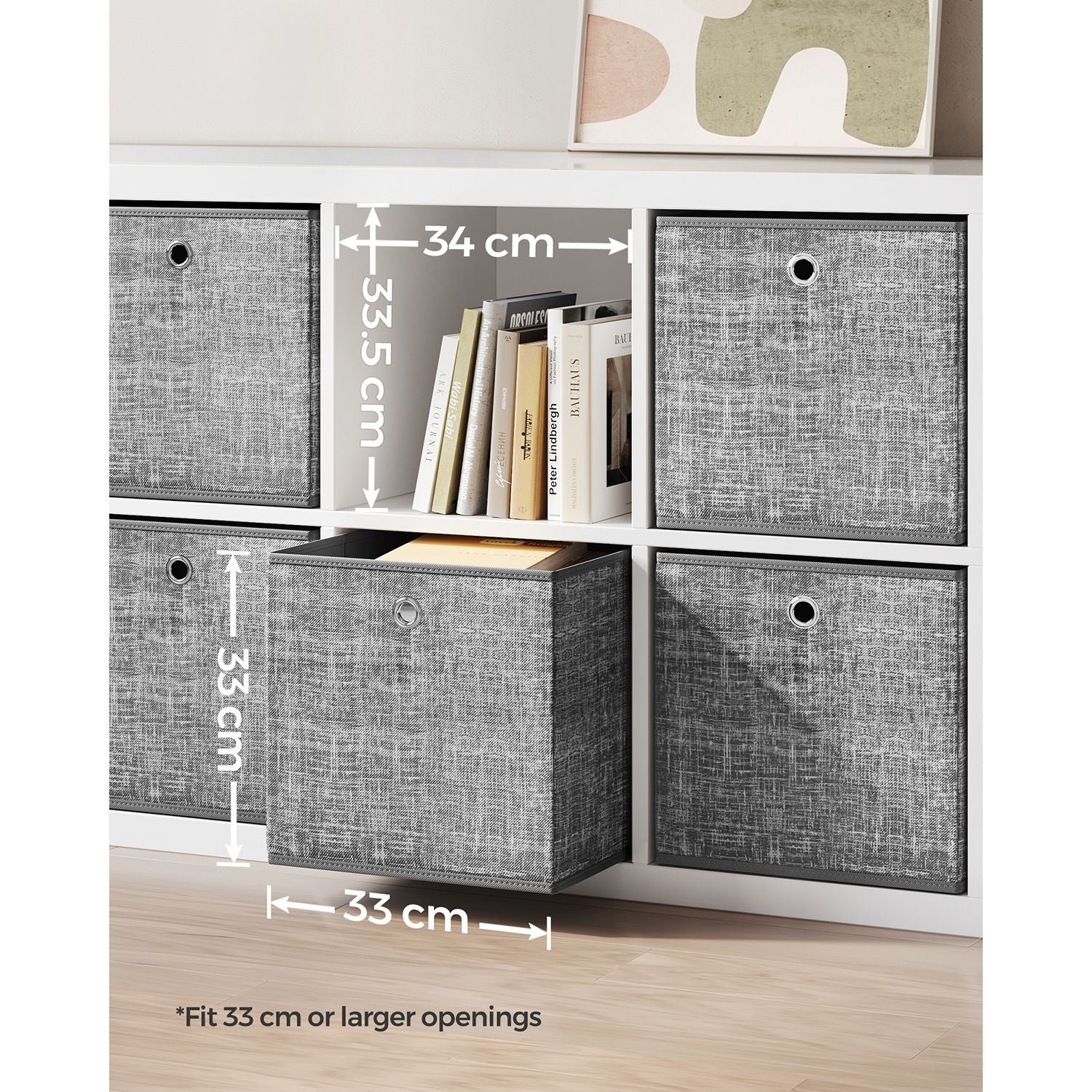 Set of 6 Grey Foldable Storage Organizer Cubes - image 40