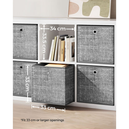 Set of 6 Grey Foldable Storage Organizer Cubes - image 40
