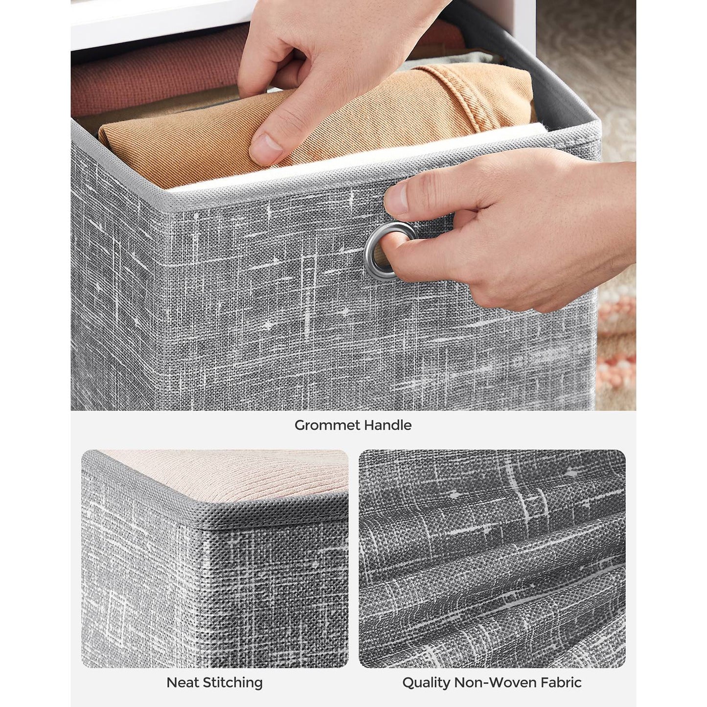 Set of 6 Grey Foldable Storage Organizer Cubes - image 42