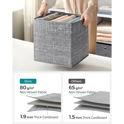 Set of 6 Grey Foldable Storage Organizer Cubes - image 43