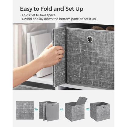 Set of 6 Grey Foldable Storage Organizer Cubes - image 44