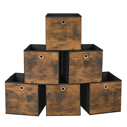 Set of 6 Brown & Black Folding Storage Box - image 1