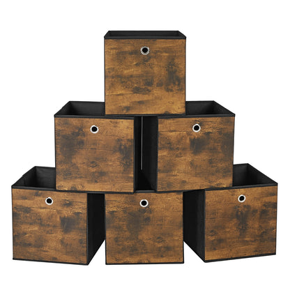 Set of 6 Brown & Black Folding Storage Box - image 2