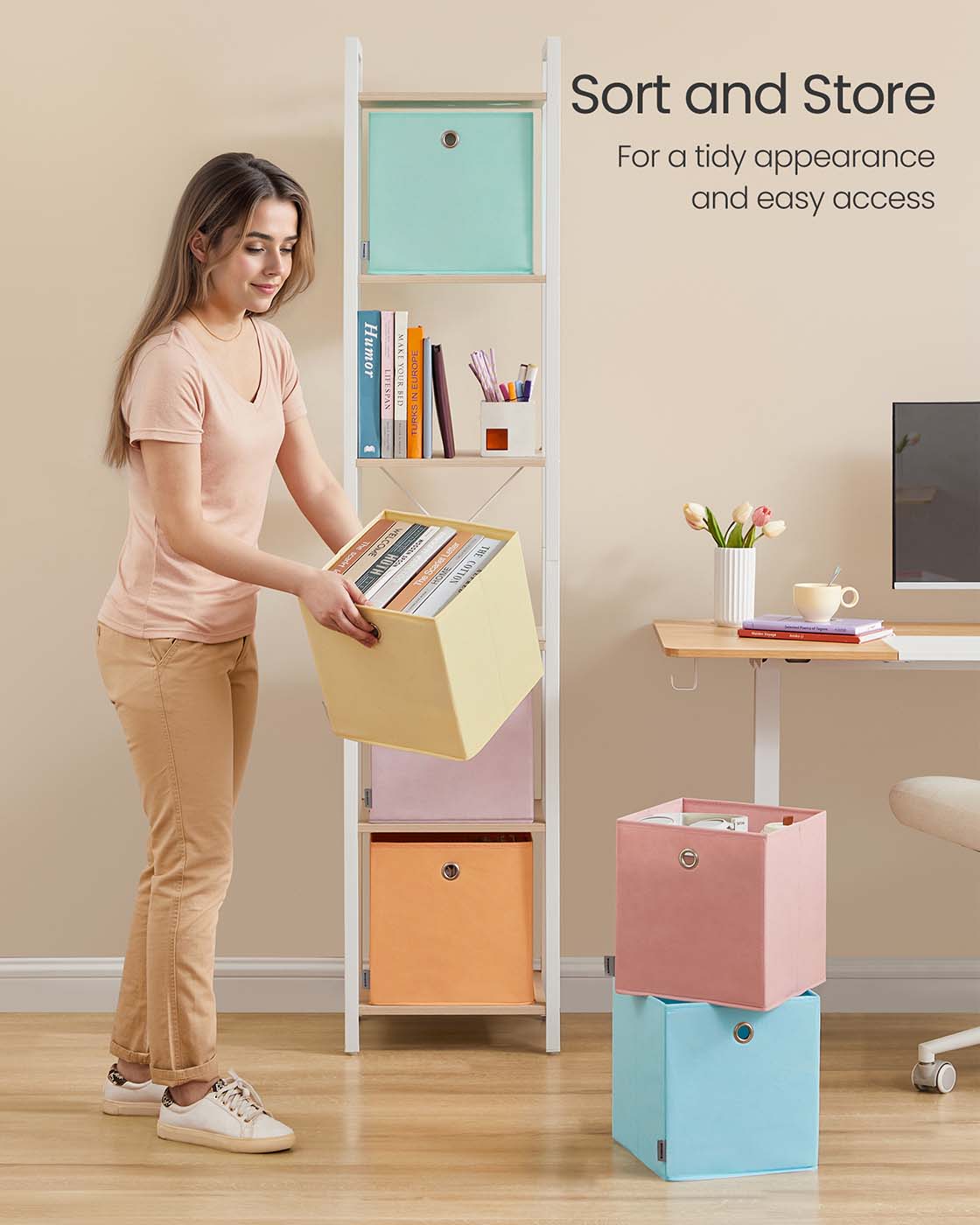 Set of 6 Storage Cubes 30 x 30 x 30 cm Fit Cube Storage Unit - image 11