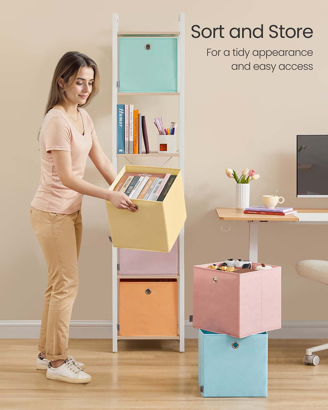 Set of 6 Storage Cubes 30 x 30 x 30 cm Fit Cube Storage Unit - image 5
