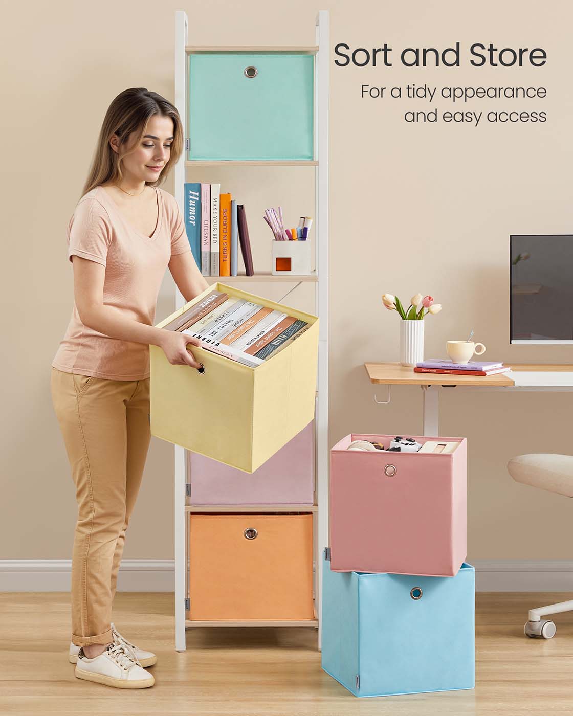 Set of 6 Storage Cubes 33 x 33 x 33 cm Fit Cube Storage Unit - image 5