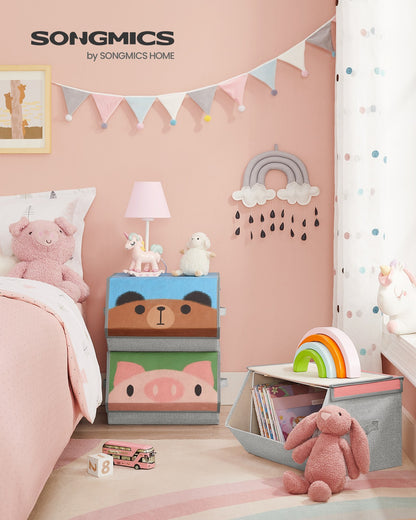 Set of 3 Stackable Kids Storage Organisers with Handles - image 2