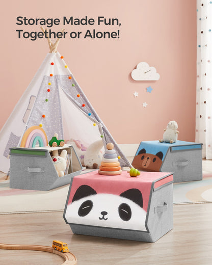 Set of 3 Stackable Kids Storage Organisers with Handles - image 3