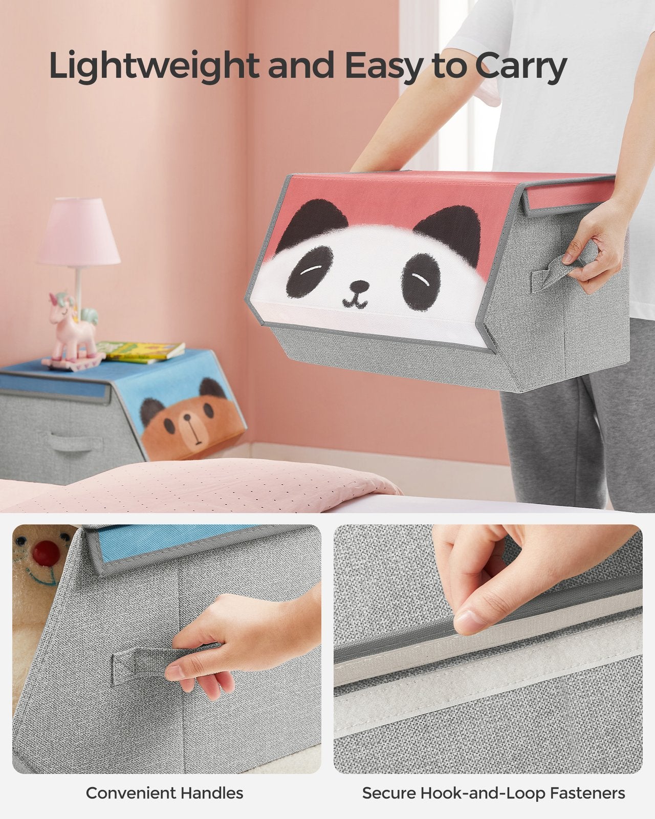 Set of 3 Stackable Kids Storage Organisers with Handles - image 5