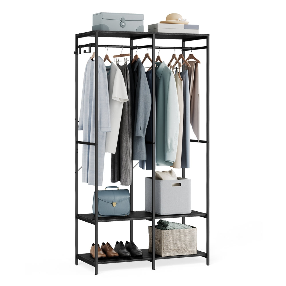 Portable Clothes Wardrobe Ebony Black - image 1
