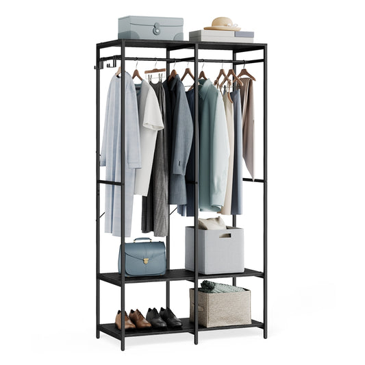 Portable Clothes Wardrobe Ebony Black - image 1