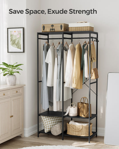 Portable Clothes Wardrobe Ebony Black - image 3
